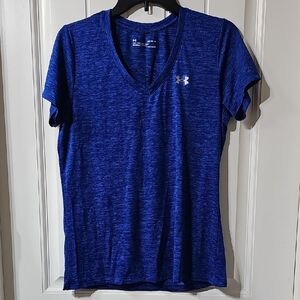 Under Armour Women's Royal Blue Heatgear V-Neck Performance Tee